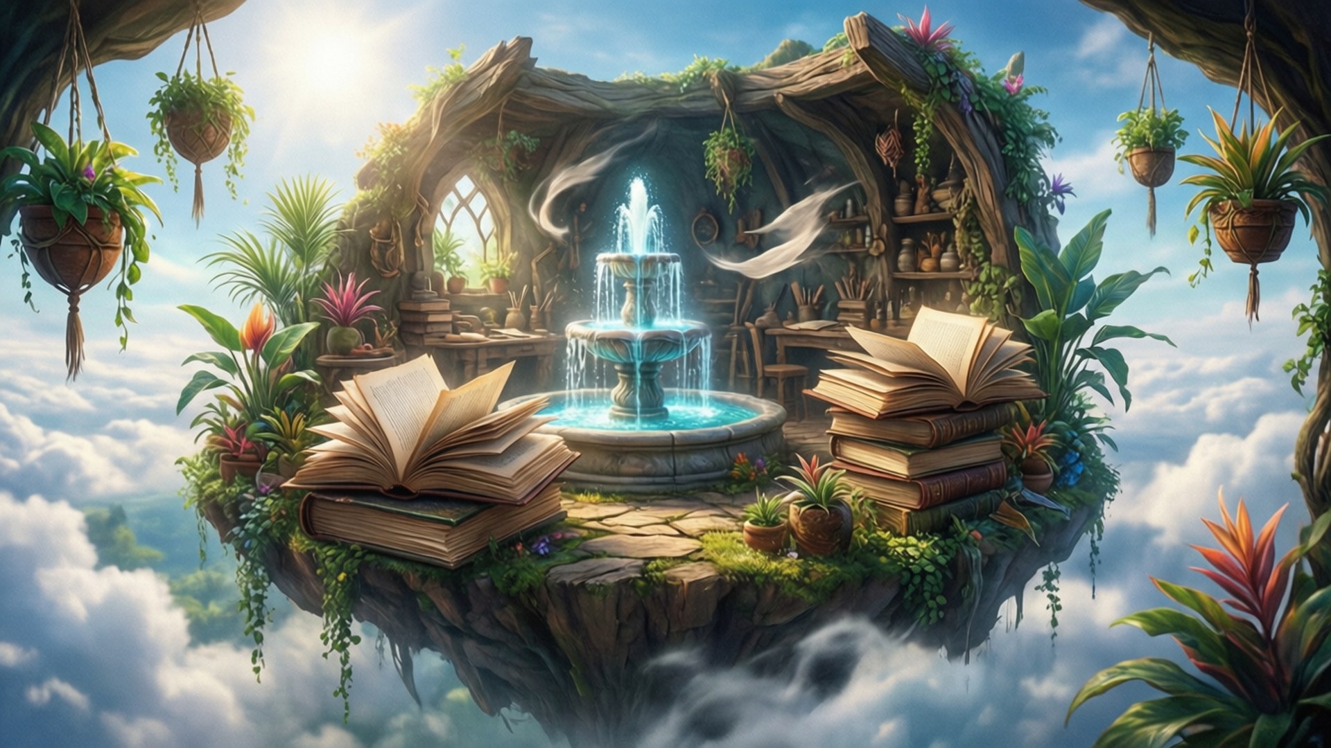 Island in the Clouds by Wallpapers.art Studio