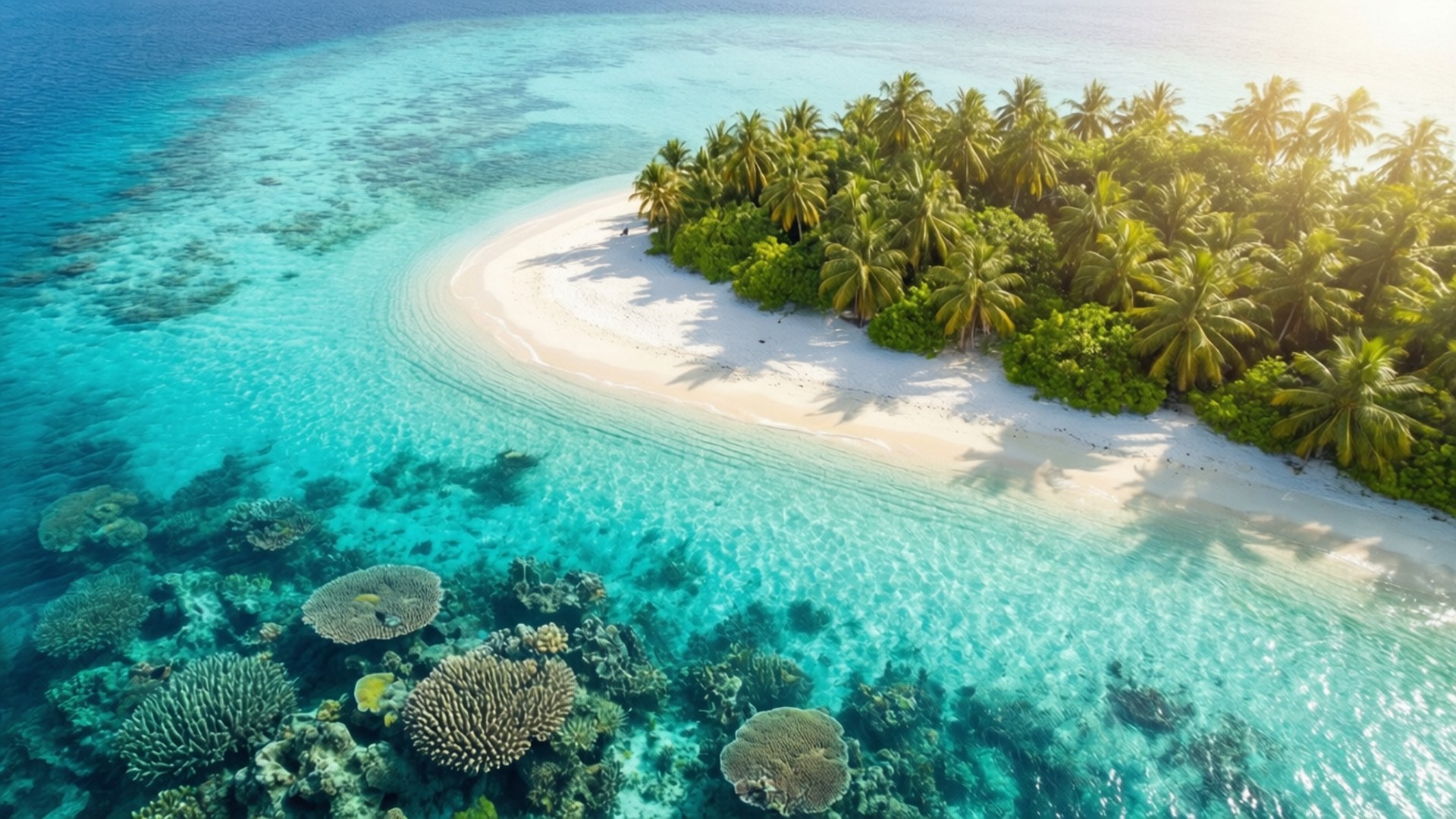 Island Paradise Aerial by Wallpapers.art Studio