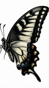 Isolated Butterfly Side View