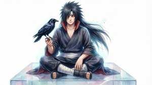 Itachi with Crow Watercolor