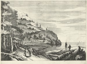 Italiaans landschap aan zee