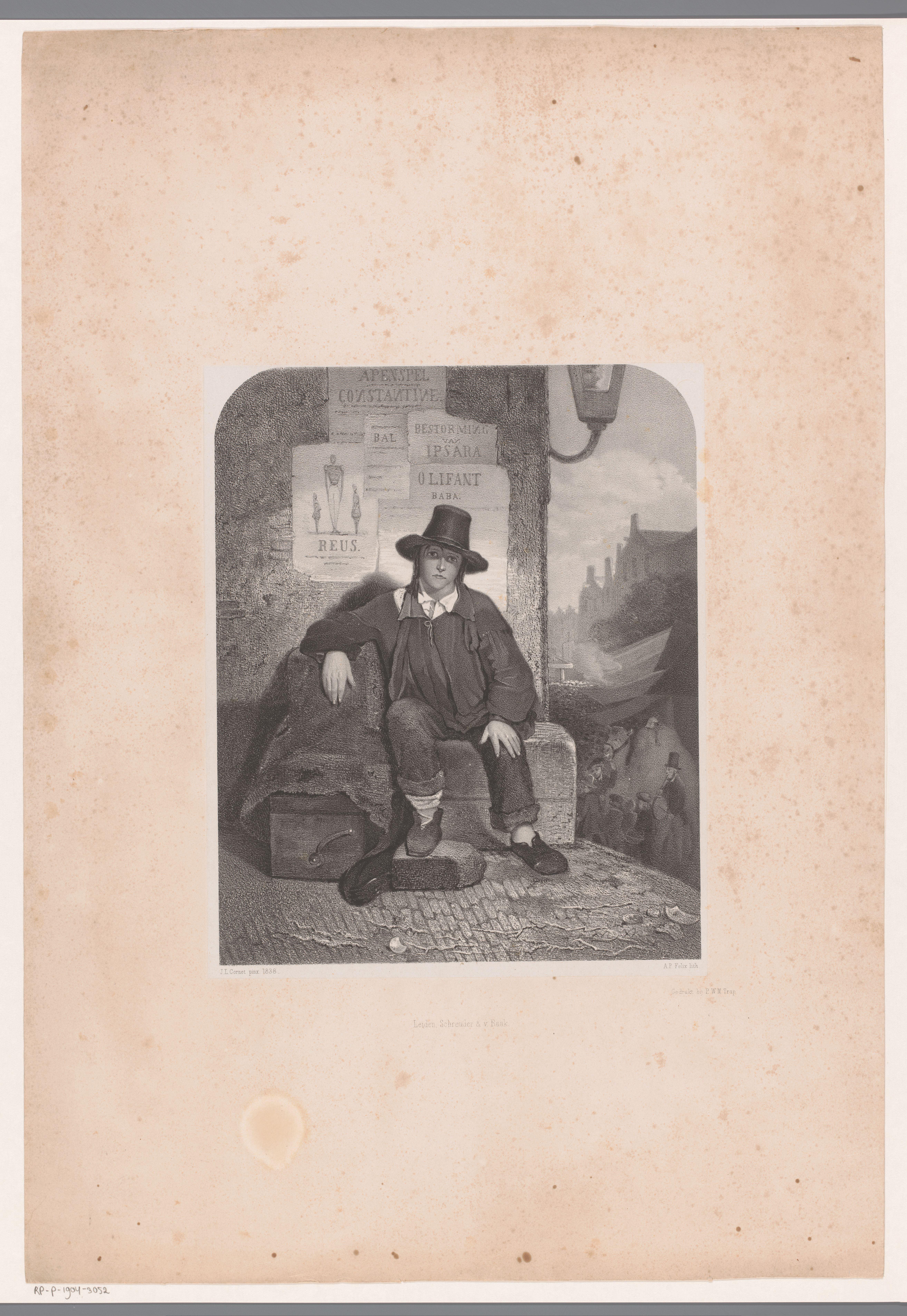 Italiaanse jongen naast zijn orgel by Abraham Pieter Felix