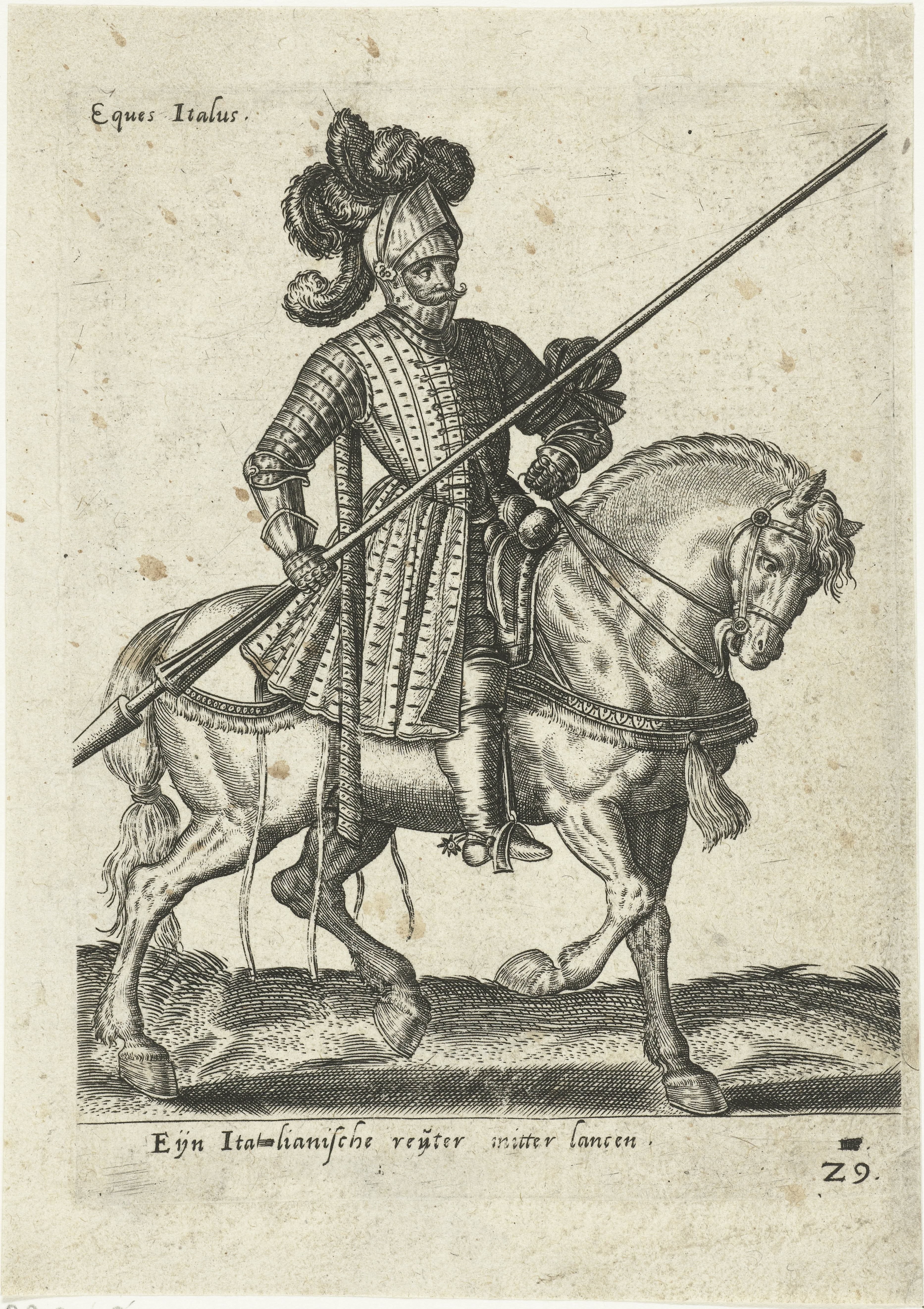 Italiaanse lansier by Abraham de Bruyn