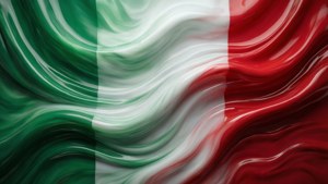 Italian Flag Liquid Abstract