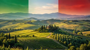 Italian Flag Tuscany Landscape