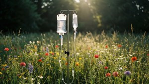IV Bag in Flower Field