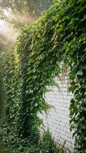 Ivy-Covered White Brick