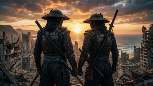 Jaegers at Sunset