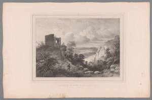 Jager bij de ruïne van het kasteel van Poilvache