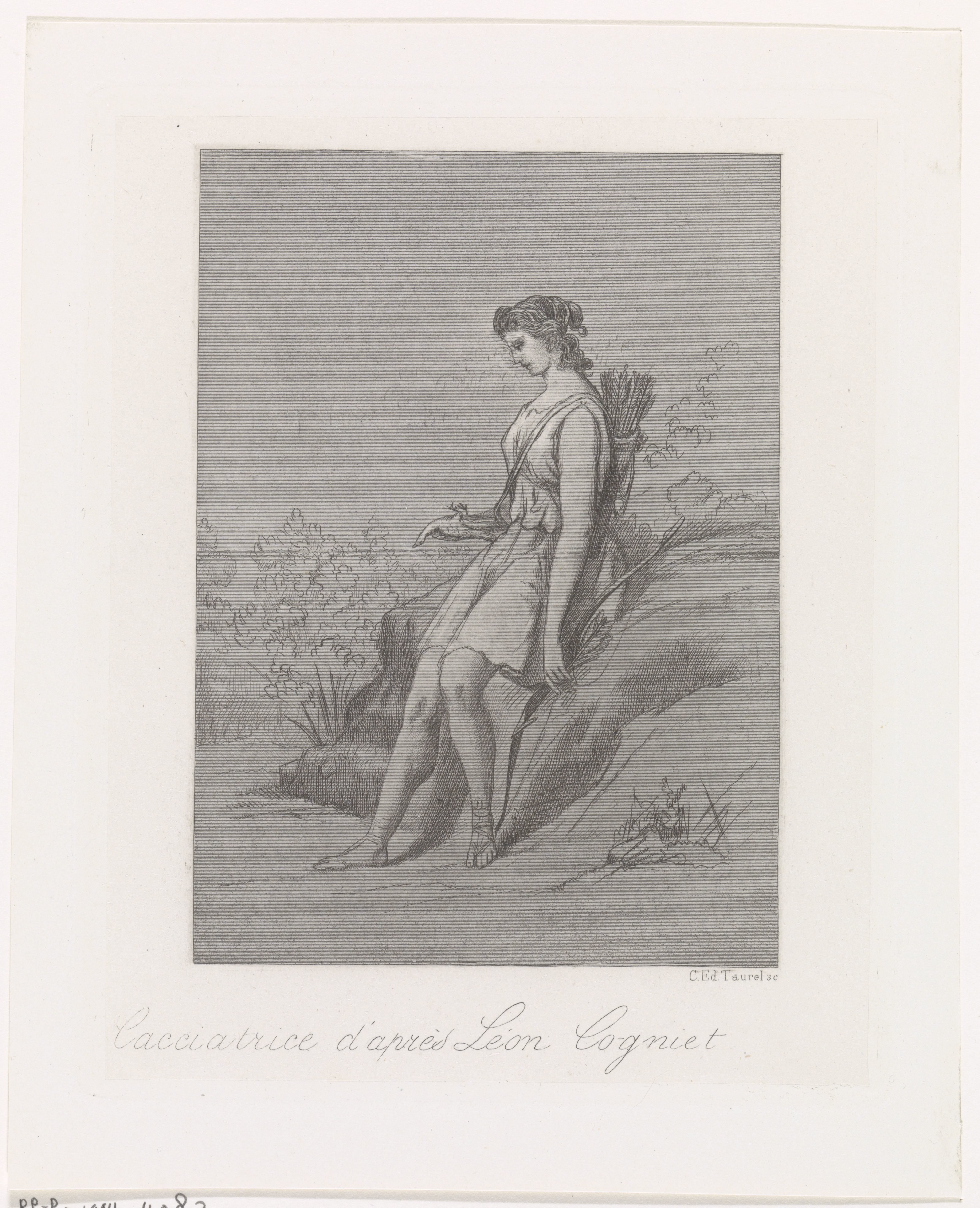 Jageres met dode vogel by Edouard Taurel