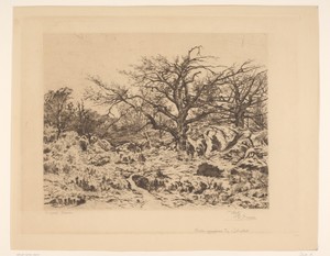 Jagers in het bos van Fontainebleau