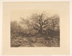Jagers in het bos van Fontainebleau