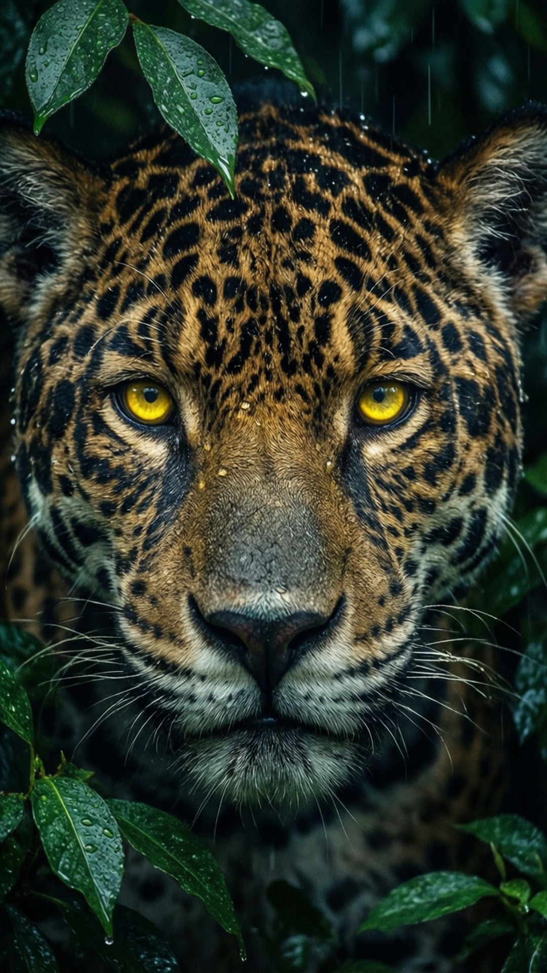 Jaguar in the Rain by Wallpapers.art Studio