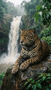 Jaguar Overlooking Falls