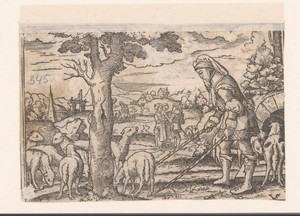 Jakob hoedt de kudde van Laban