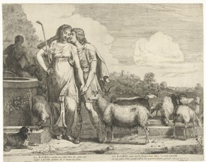 Jakob kust Rachel bij de bron
