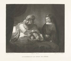Jakob zegent Efraïm en Manasse