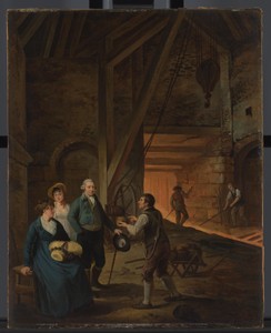 Jan Daniël Huichelbos van Liender, Petronella van Liender and Adriana Reepmaker in an English Iron Foundry