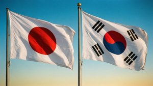 Japan and South Korea Flags