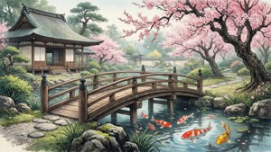 Japanese Garden Ink Wash