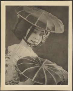 [Japanese Woman in Kimono and Round Bonnet]