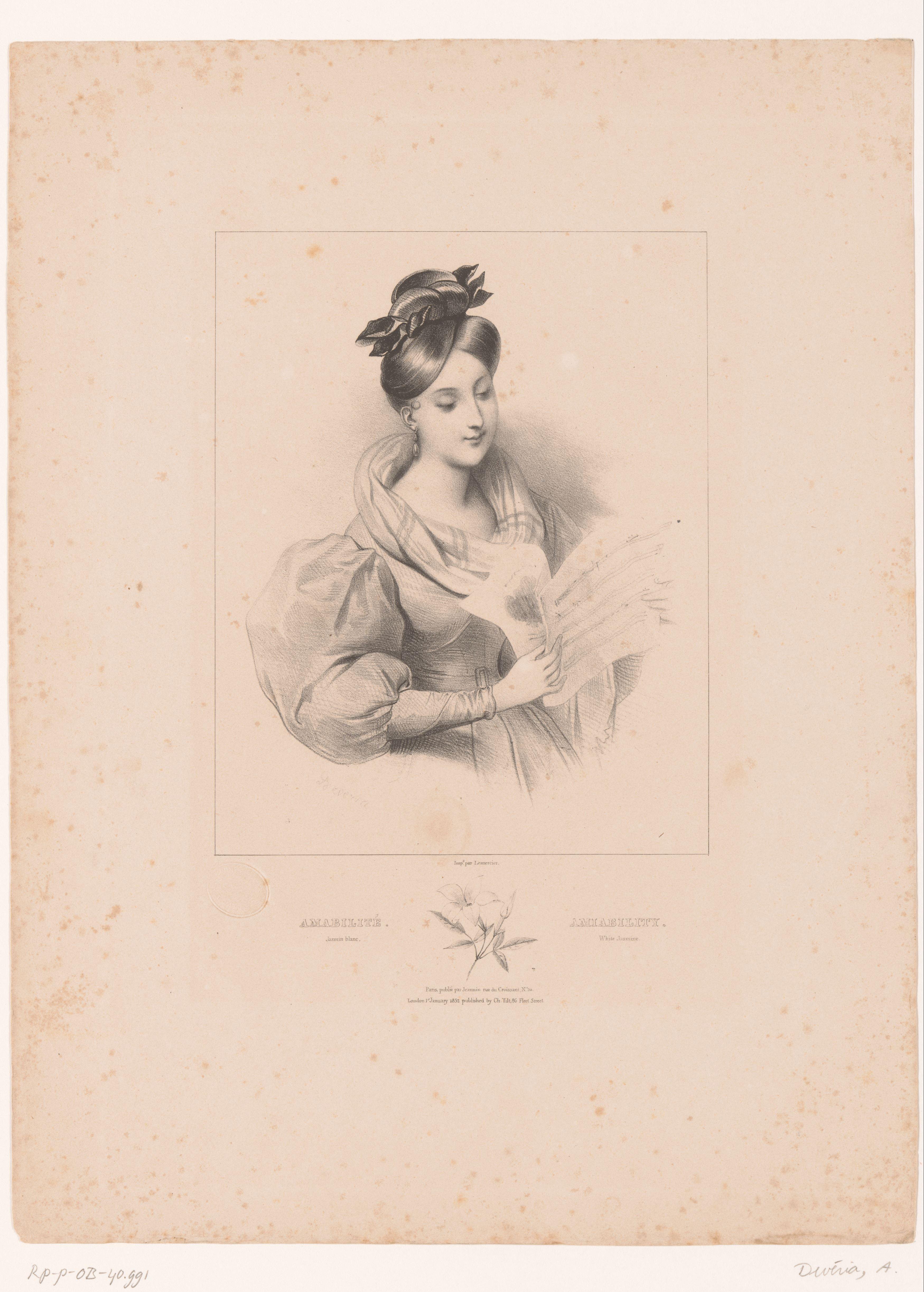 Jasmijn en vriendelijkheid by Achille Devéria
