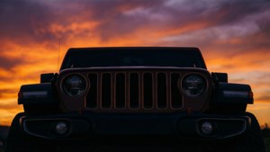 Jeep Grille Sunset Silhouette