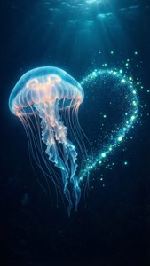Jellyfish Half Heart
