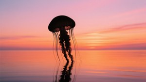 Jellyfish Sunset Silhouette