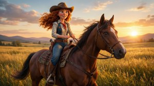 Jessie Rides into Sunset