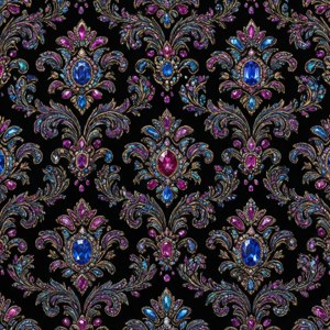 Jewel Tone Gem Damask