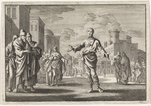 Jezus, Ananus´ zoon, trekt door de straten van Jeruzalem