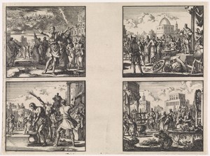 Jezus ben Ananias weeklaagt over het lot van Jeruzalem / Jezus ben Ananias door de Romeinen gegeseld / Antiochus Epiphanes probeert een moeder en zeven zonen over te halen om zwijnenvlees te eten / Dood van zeven zonen