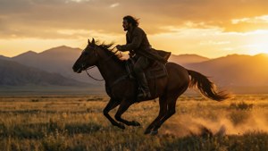 Jockey in the Sunset