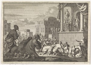 Joden smeken Petronius het standbeeld van de keizer niet in de tempel te plaatsen