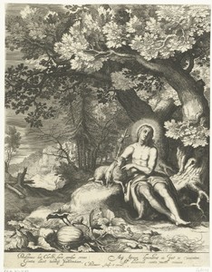Johannes de Doper in een landschap
