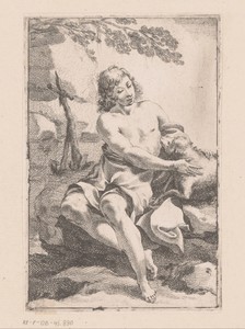 Johannes de Doper met een schaap en het kruis