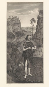 Johannes de Doper met lam in een landschap
