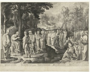 Johannes de Doper predikt tot de menigte