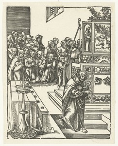 Johannes de Evangelist daalt af in eigen graf