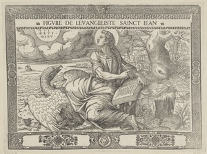 Johannes de evangelist schrijft zijn evangelie