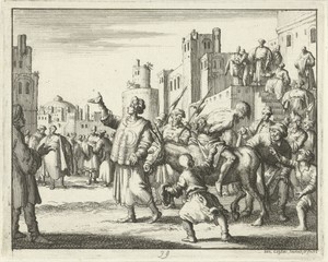 Johannes, koopman te Cordovan, wordt ter bespotting achterstevoren op een ezel door de stad gevoerd