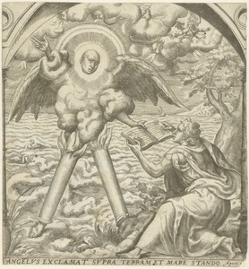 Johannes ontvangt het heilig geschrift van een engel