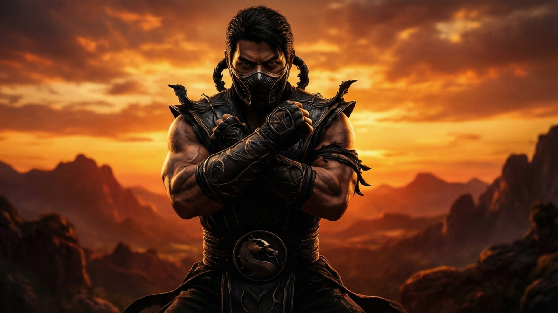 Johnny Cage Sunset Stance by Wallpapers.art Studio