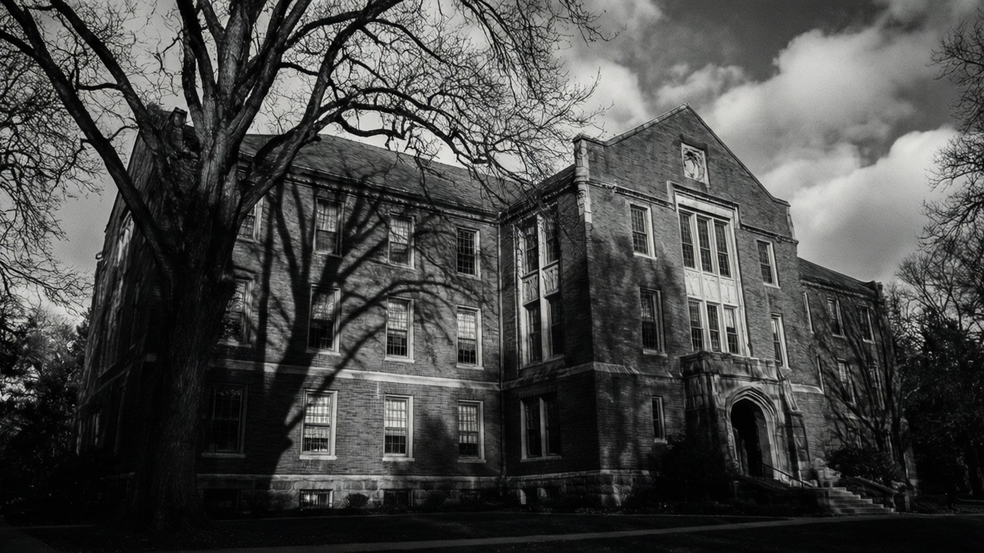 Johnson Hall in Monochrome by Wallpapers.art Studio