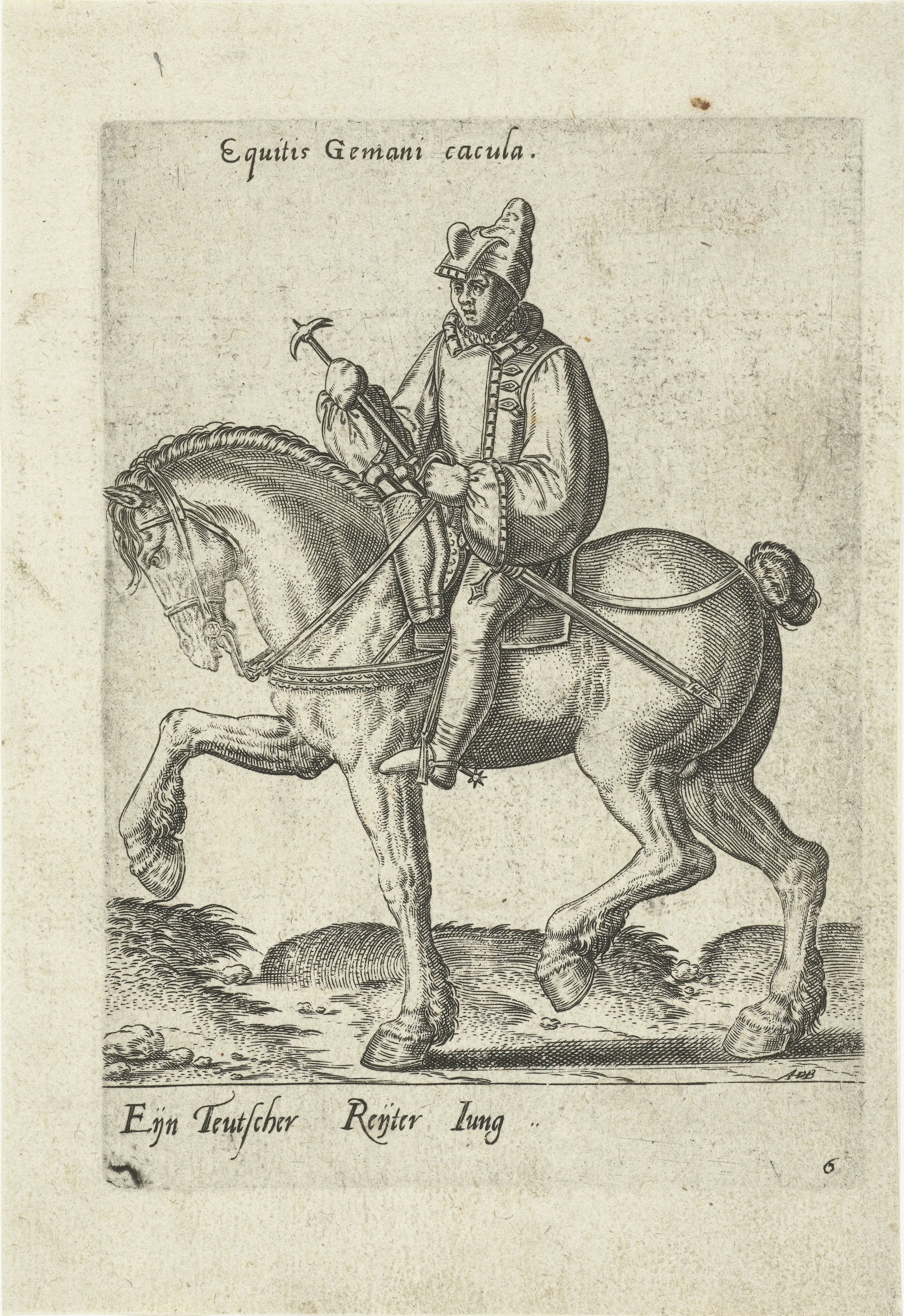 Jonge Duitse ruiter by Abraham de Bruyn