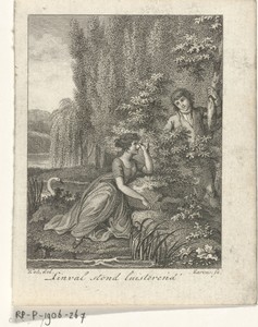 Jonge man en vrouw in een landschap