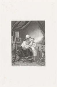 Jonge vrouw en jongen in een slaapkamer