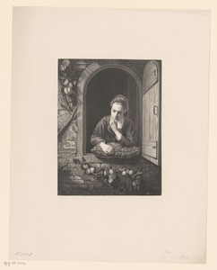 Jonge vrouw in een venster