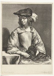 Jonge vrouw met baret